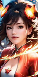 an anime style woman with long hair and glasses