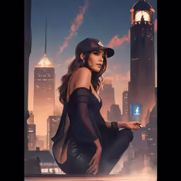 a woman is sitting on a ledge with a phone in hand
