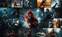a bunch of pictures of some animated characters