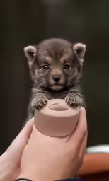 a close up of a person holding a small animal
