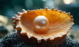 a small, white pearl inside an open shell