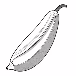 a banana is shown in black and white