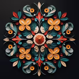 colorful paper artwork is displayed in this circular pattern
