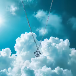 a white square shaped object sitting on top of a cloud