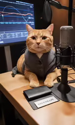 a cat that is laying down on a desk