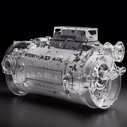an aluminum model with gears and gears
