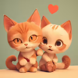 a couple of cats on a table