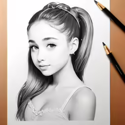 a drawing of a girl with long hair