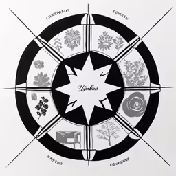 a circle of different types of flowers