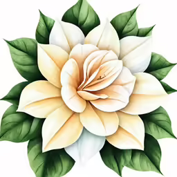 a large flower that has leaves on it