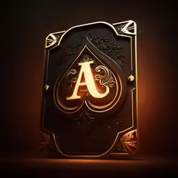 the ace logo on a card with gold foil