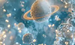 the illustration shows an image of planets in space