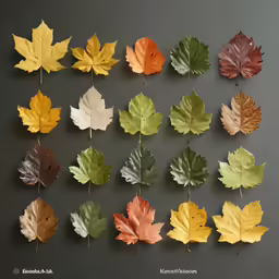 a group of leaf shaped autumn leaves arranged together