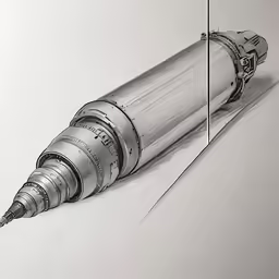 a drawing of a pen next to an image of a piece of paper