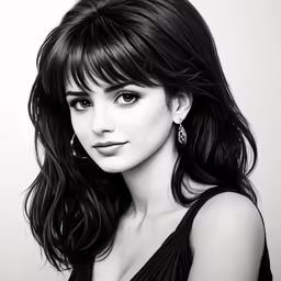 a woman posing in a black and white photo