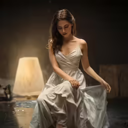a beautiful young lady in a very white dress
