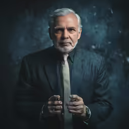 a bearded man is holding his hands together