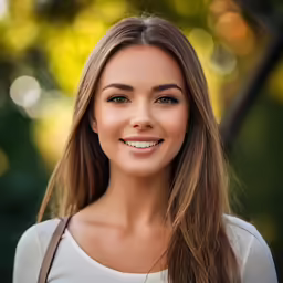 an attractive young woman with a large smile