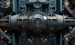 the big machine in front of it is very large