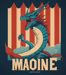 a poster for a festival in front of a giant red striped background