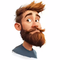 this is a digital painting of a man with a beard and a long mustache