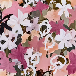 colorful paper flowers on a wooden table