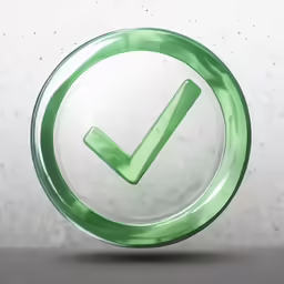 a green circle with a tick mark placed in it