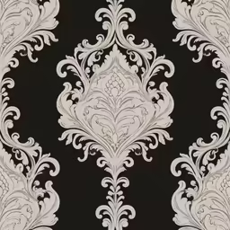 wallpaper with a large white floral design on a black background
