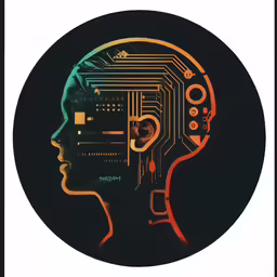 a person with electronic artwork on their face