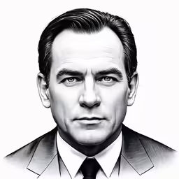 a pencil drawing of a man wearing a suit