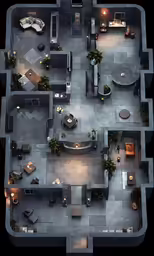 an aerial view of a house surrounded by plants