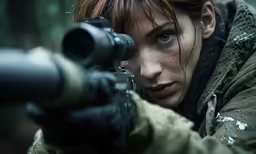 an image of a woman in a gun costume