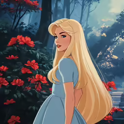 rappija in the disney movie looking down on flowers