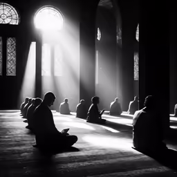 several people sitting in the shade and reading