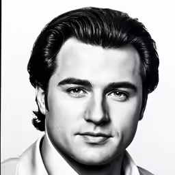 black and white portrait of man wearing neck tie