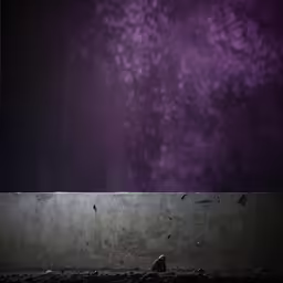 a man sitting on the concrete watching a bird fly through the sky