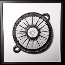 a picture with black and white colors of a fan