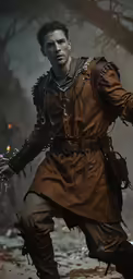 a young man in an outfit and sword