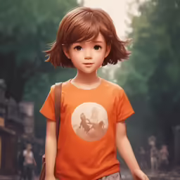a little girl that is in a picture with her hair pulled back