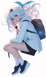 an anime character posing with her back to the camera