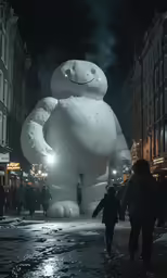 there is an inflatable air model that is in the shape of a man