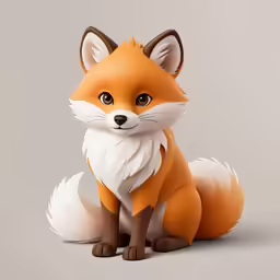 a small stuffed fox sitting up in the studio
