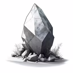 a large rock sitting on top of a pile of rocks