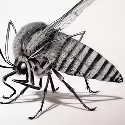 drawing of a fly with wings drawn on it