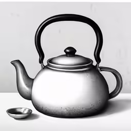 a tea kettle sitting on top of a table