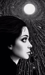 a girl with an open window above her head