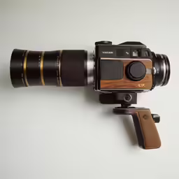 a close up of a camera on a tripod