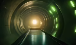 the tunnel is full of light and very narrow