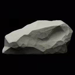 a gray rock on a black background