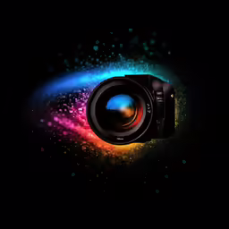 the camera is seen in a very artistic photo